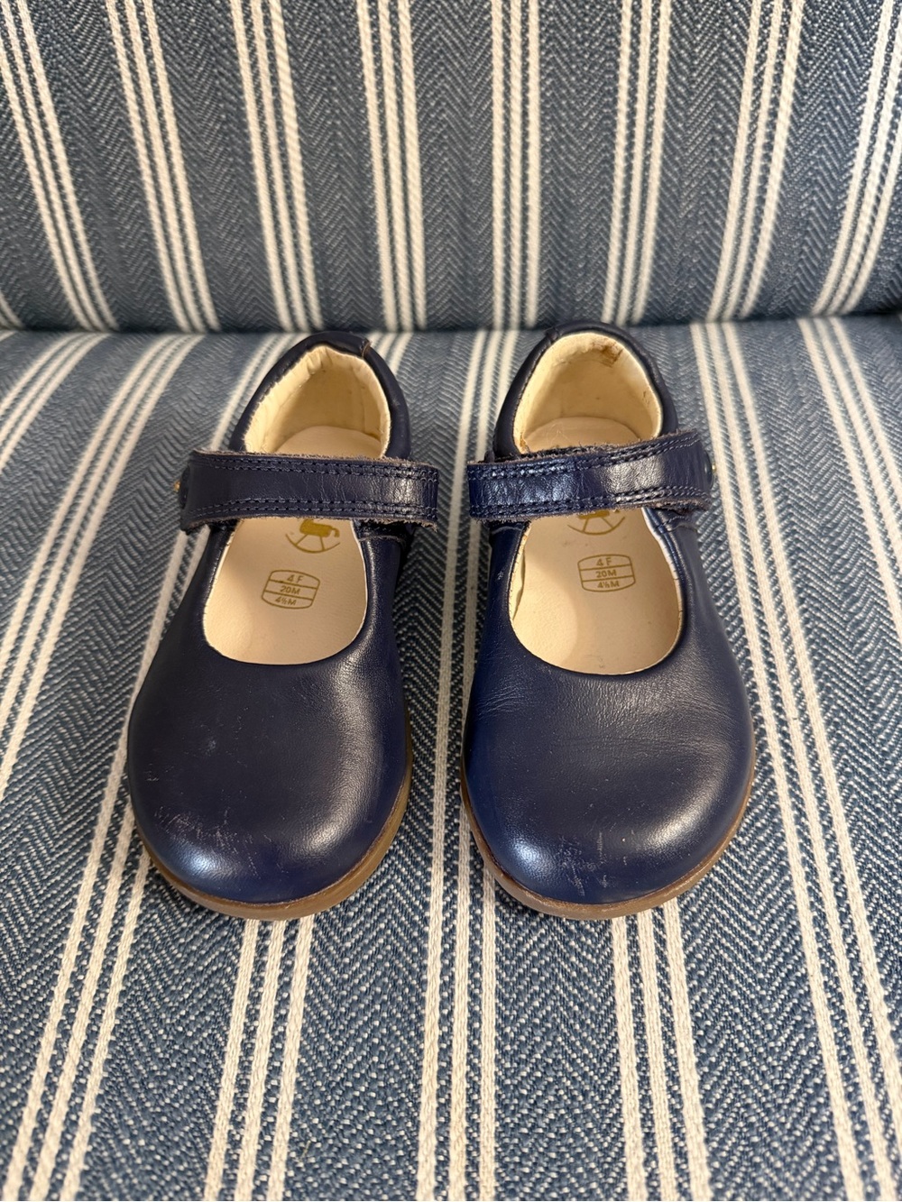 Clarks Leather Navy Mary Jane Size 4.5 Shoes